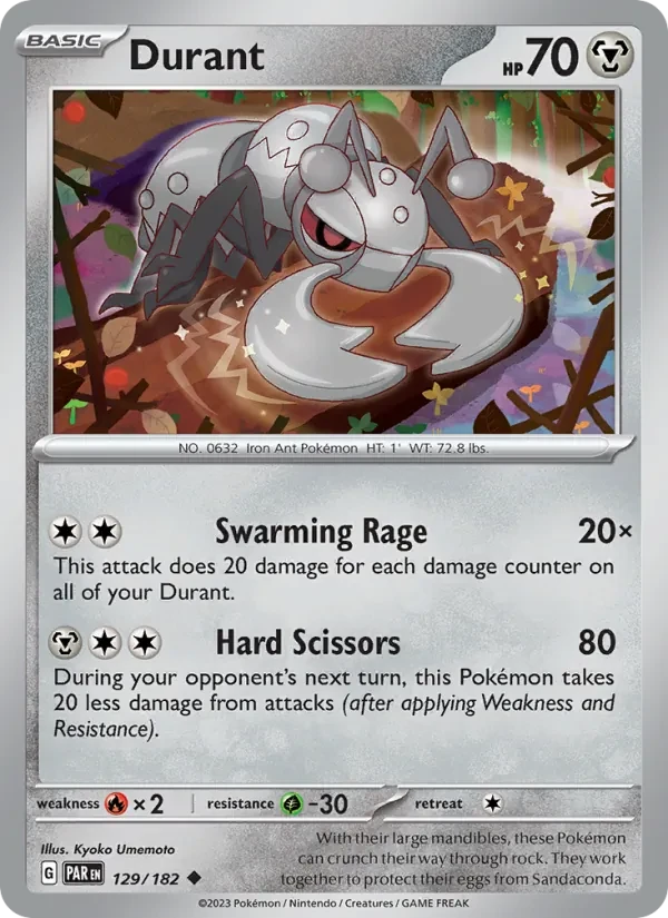 Durant 129/182 Paradox Rift Pokémon card