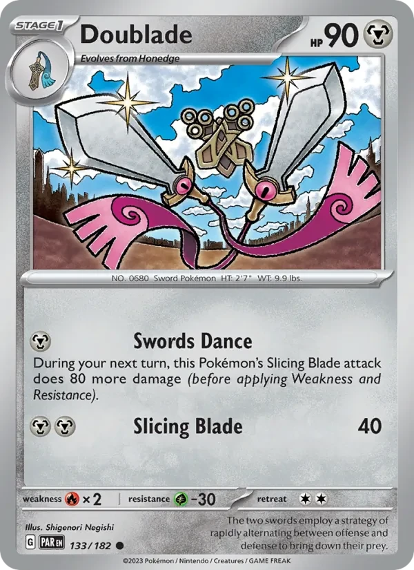 Doublade 133/182 Paradox Rift Pokémon card
