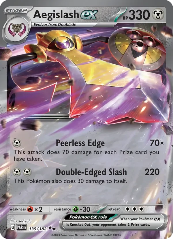 Aegislash ex 135/182 Paradox Rift Pokémon Karte
