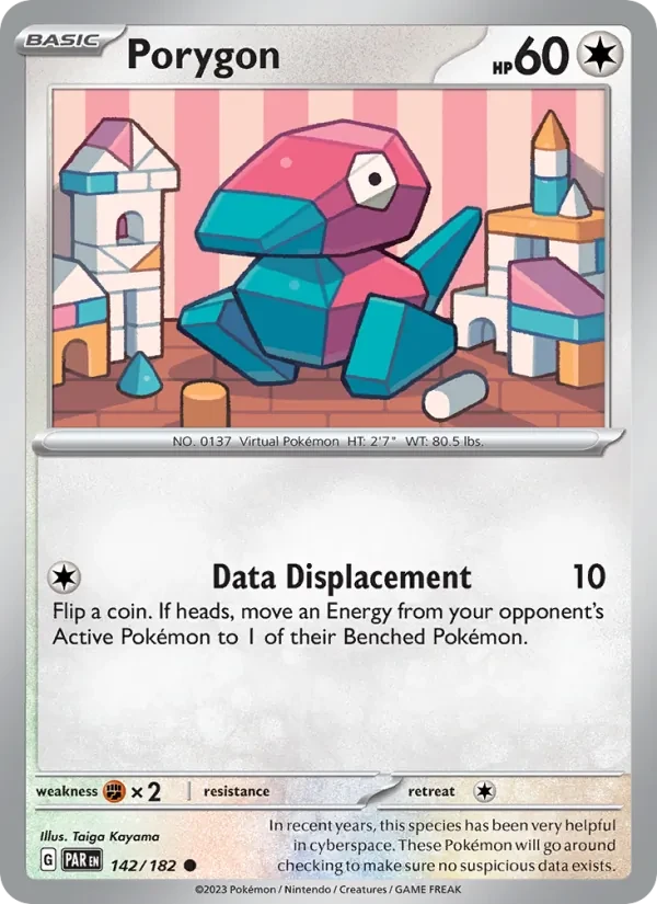 Porygon 142/182 Paradox Rift Pokémon Karte