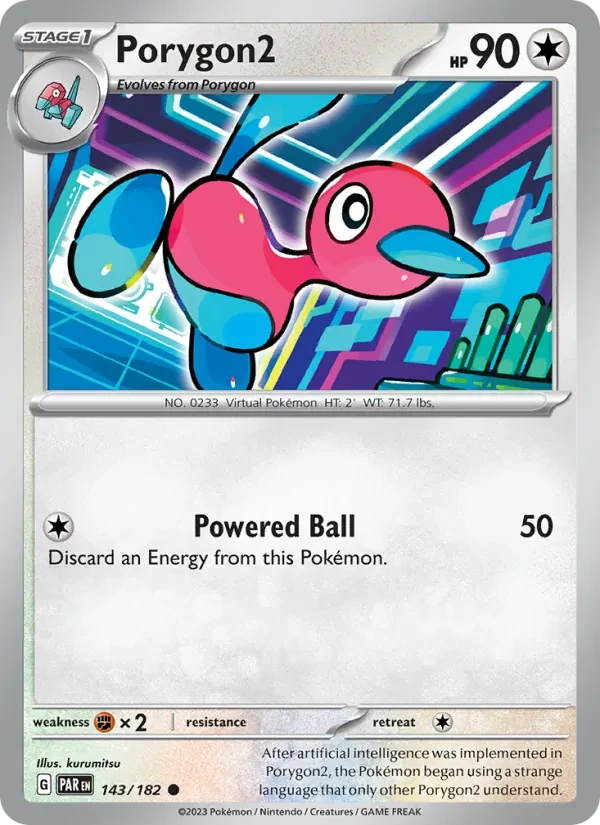 Porygon2 143/182 Paradox Rift Pokémon card