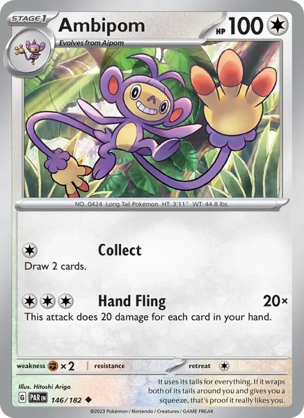 Ambipom 146/182 Paradox Rift Pokémon card