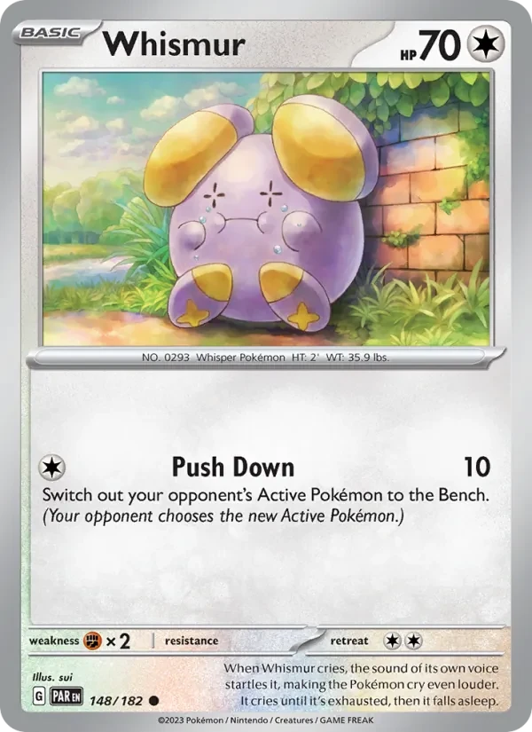 Whismur 148/182 Paradox Rift Pokémon card