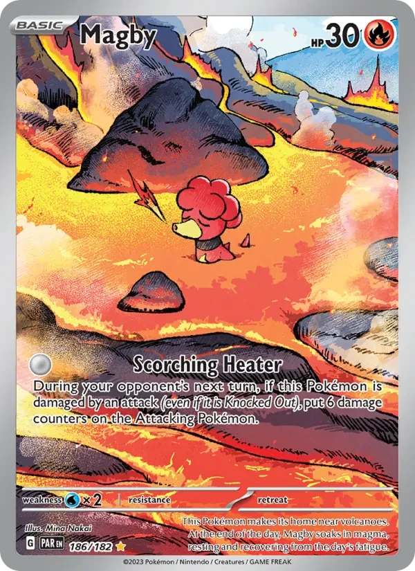 Magby 186/182 Paradox Rift Pokémon card