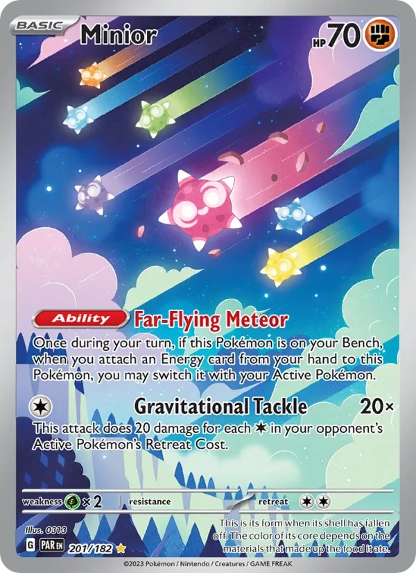 Minior 201/182 Paradox Rift Pokémon card