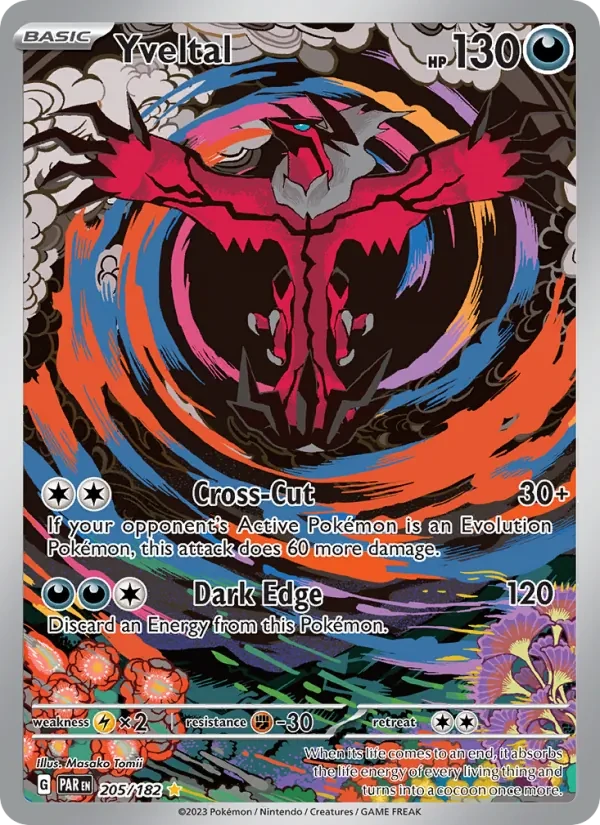 Yveltal 205/182 Paradox Rift Pokémon card