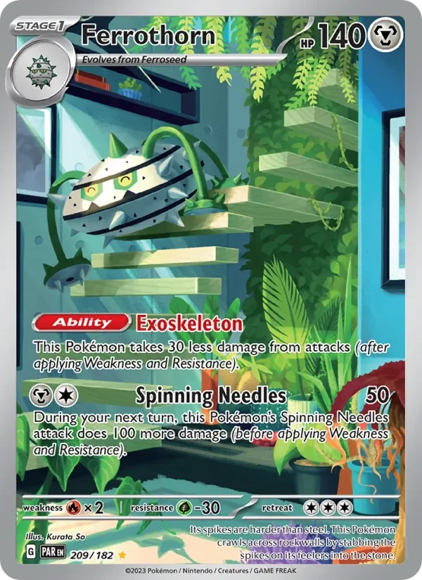 Ferrothorn 209/182 Paradox Rift Pokémon card