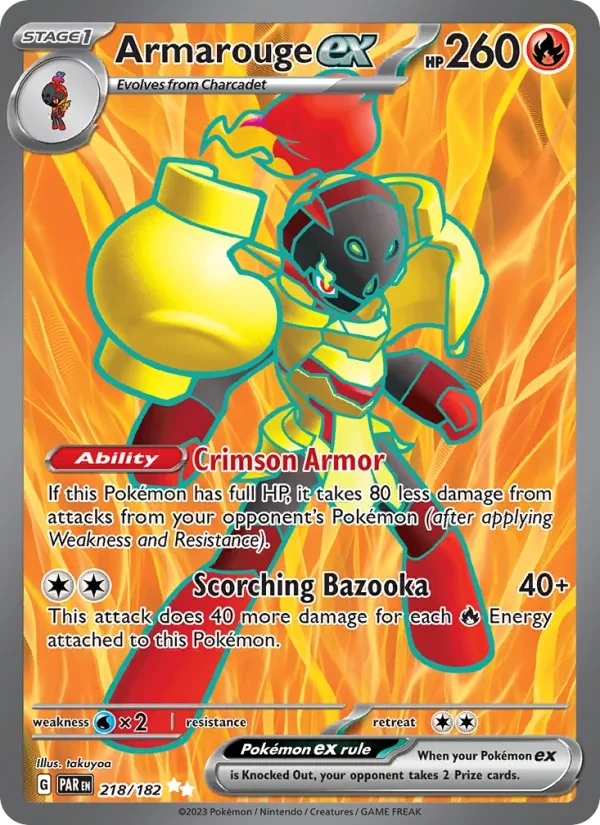 Armarouge ex 218/182 Paradox Rift Pokémon card