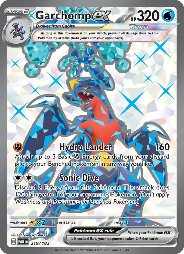 Garchomp ex 219/182 Paradox Rift Pokémon card