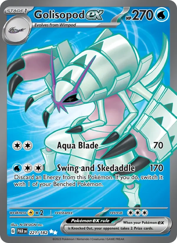 Golisopod ex 221/182 Paradox Rift Pokémon card