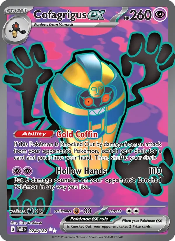 Cofagrigus ex 224/182 Paradox Rift Pokémon Karte