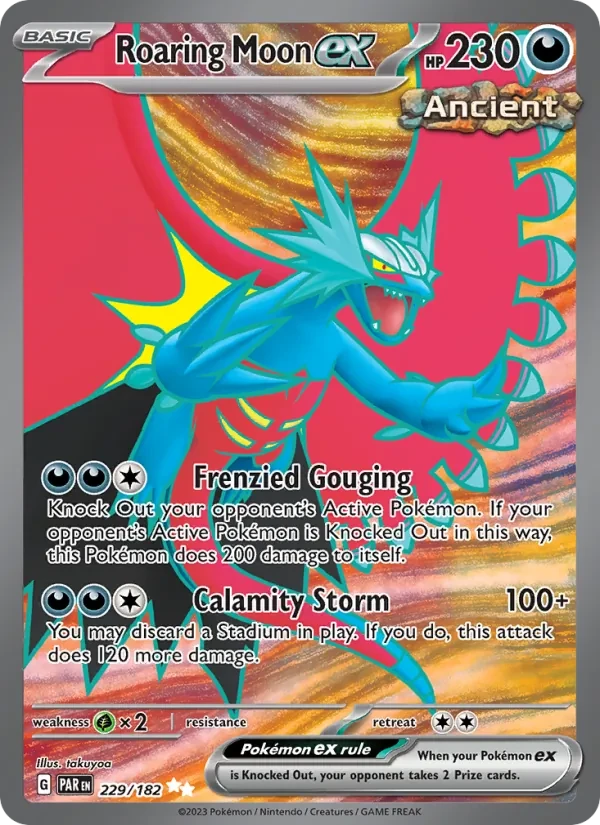 Roaring Moon ex 229/182 Paradox Rift Pokémon card