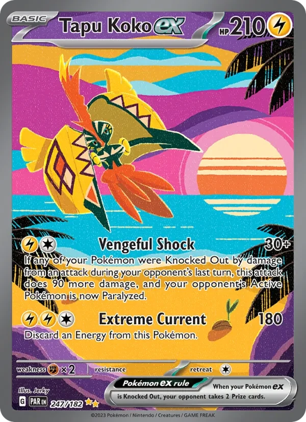 Tapu Koko ex 247/182 Paradox Rift Pokémon card