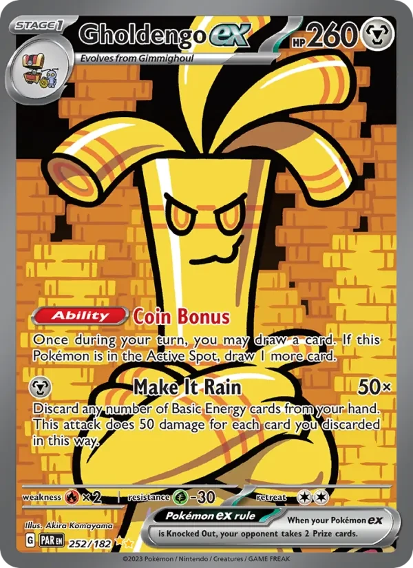 Gholdengo ex 252/182 Paradox Rift Pokémon card