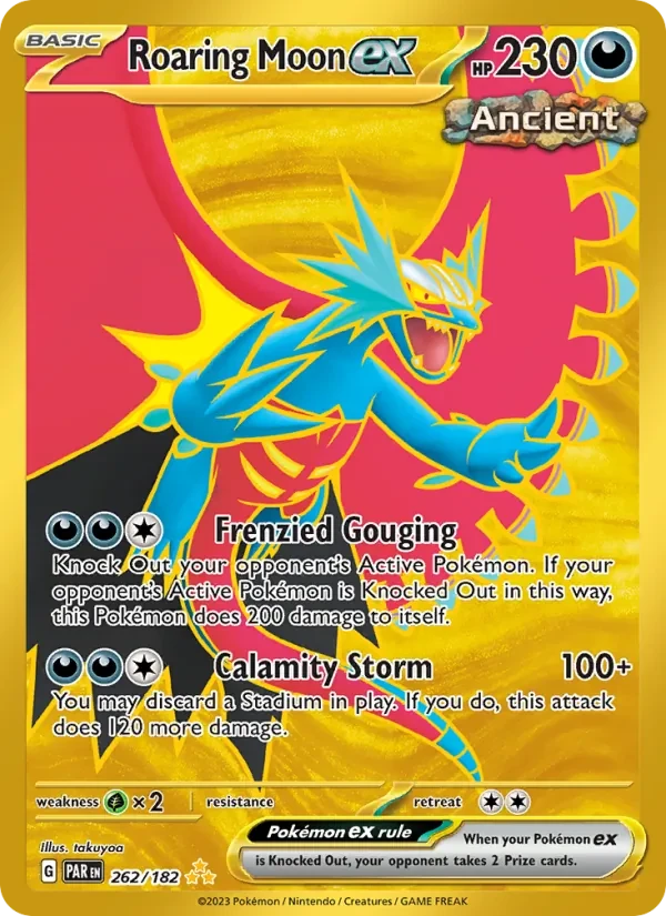 Roaring Moon ex 262/182 Paradox Rift Pokémon card