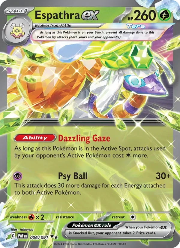 Espathra ex 006/91 Paldean Fates Pokémon card