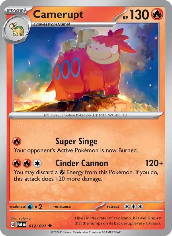 Camerupt 012/91 Paldean Fates Pokémon card