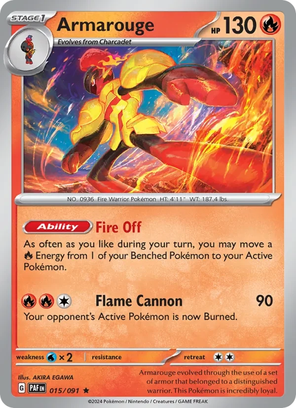 Armarouge 015/91 Paldean Fates Pokémon card