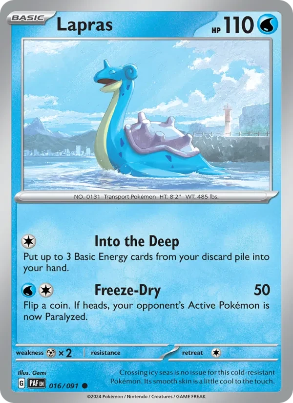 Lapras 016/91 Paldean Fates Pokémon card