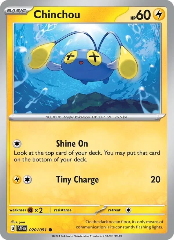 Chinchou 020/91 Paldean Fates Pokémon card