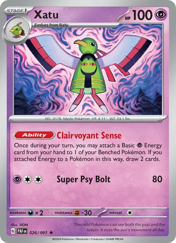 Xatu 026/91 Paldean Fates Pokémon card