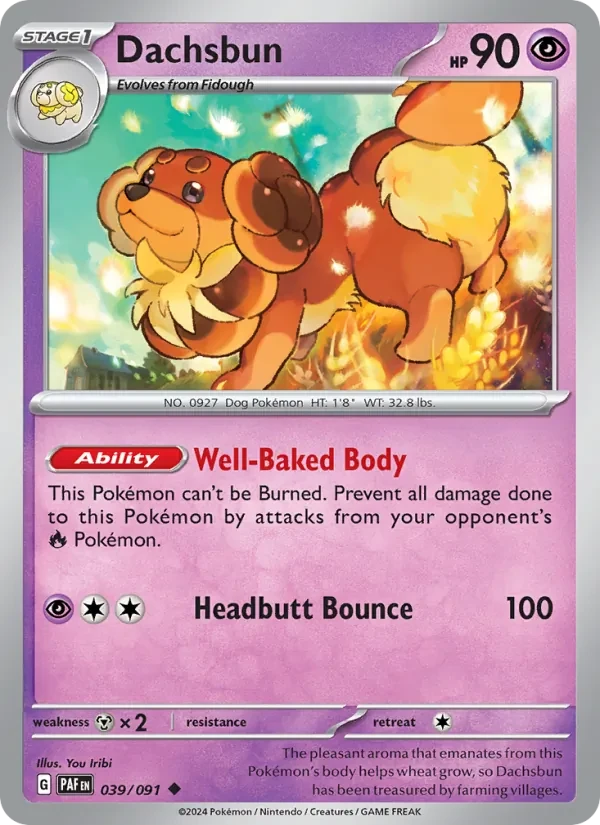 Dachsbun 039/91 Paldean Fates Pokémon card