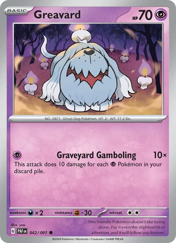 Greavard 042/91 Paldean Fates Pokémon card