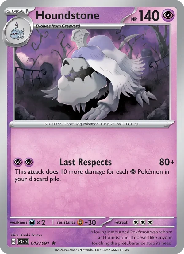 Houndstone 043/91 Paldean Fates Pokémon card