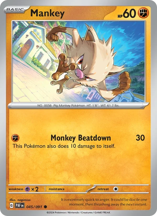 Mankey 045/91 Paldean Fates Pokémon card