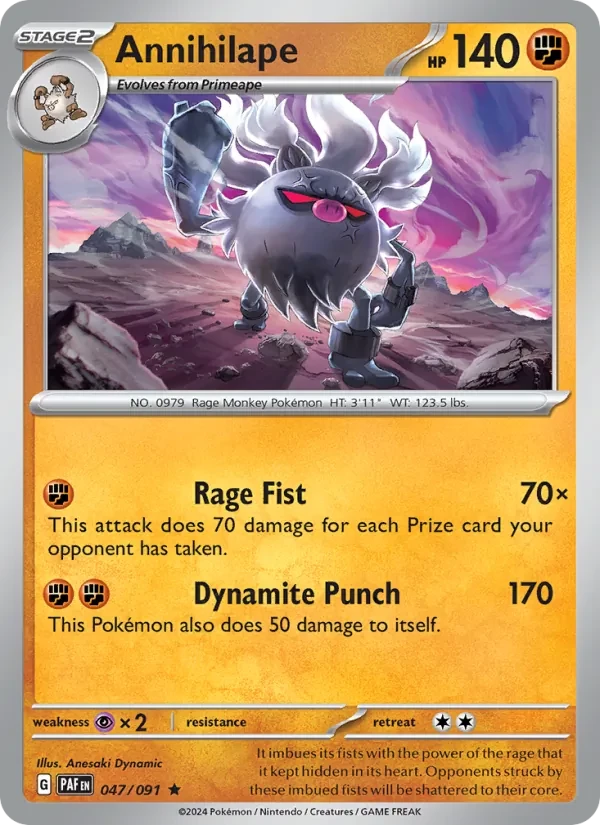 Annihilape 047/91 Paldean Fates Pokémon card