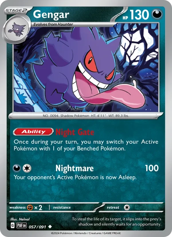 Gengar 057/91 Paldean Fates Pokémon card