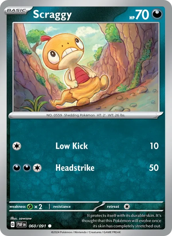 Scraggy 060/91 Paldean Fates Pokémon card
