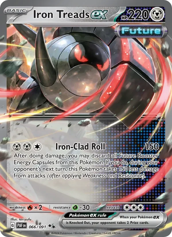 Iron Treads ex 066/91 Paldean Fates Pokémon kaart