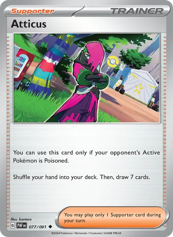 Atticus 077/91 Paldean Fates Pokémon card