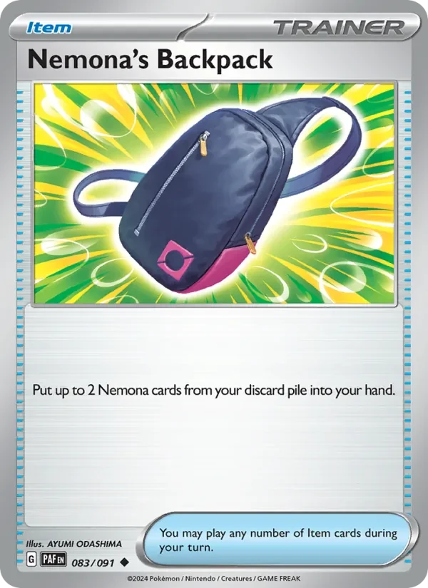 Nemona's Backpack 083/91 Paldean Fates Pokémon Karte