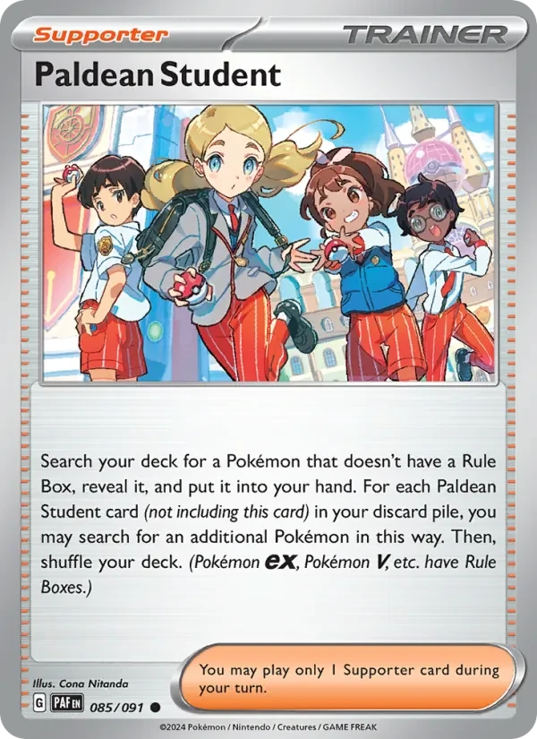 Paldean Student 085/91 Paldean Fates Pokémon card