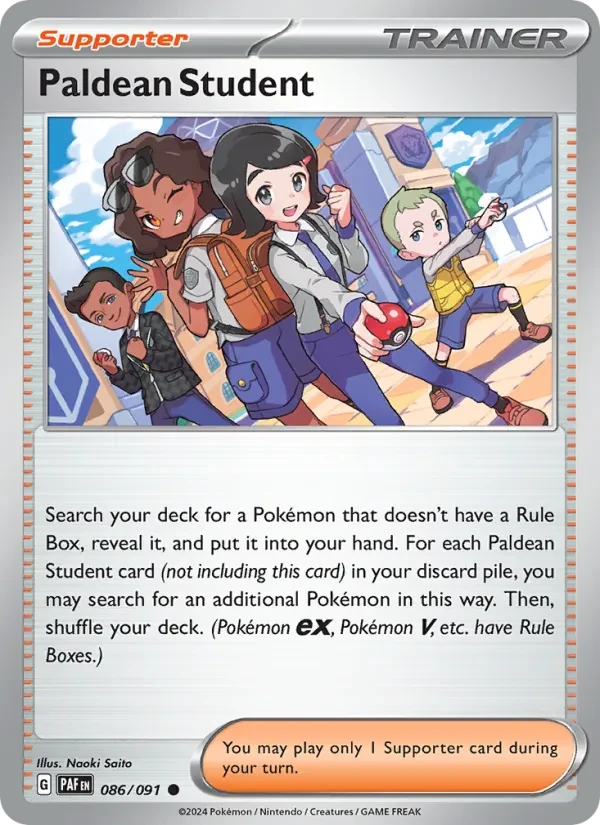 Paldean Student 086/91 Paldean Fates Pokémon Karte