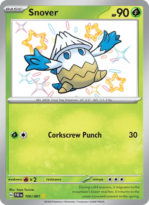 Snover 100/91 Paldean Fates Pokémon card