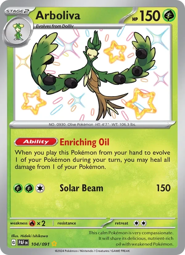 Arboliva 104/91 Paldean Fates Pokémon Karte