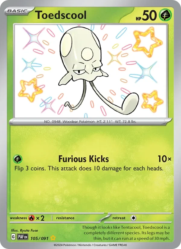 Toedscool 105/91 Paldean Fates Pokémon Karte