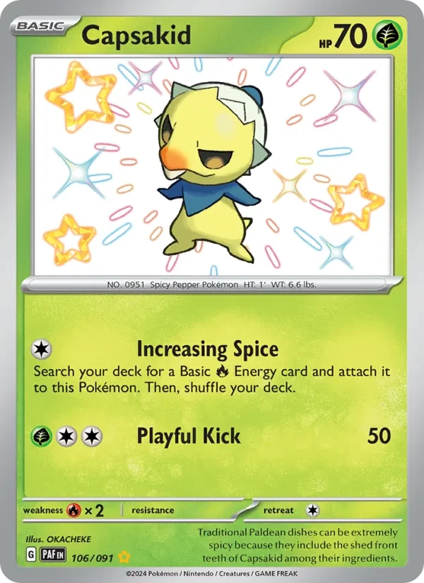Capsakid 106/91 Paldean Fates Pokémon card