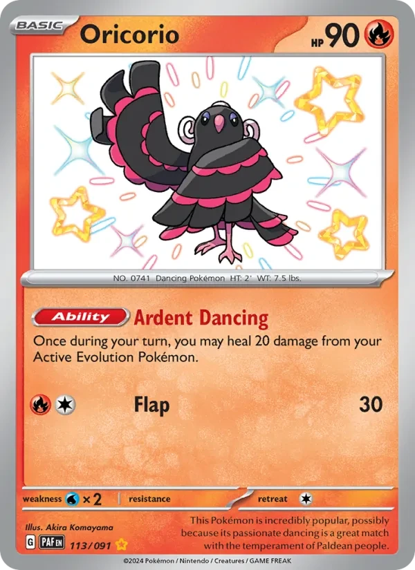 Oricorio 113/91 Paldean Fates Pokémon card