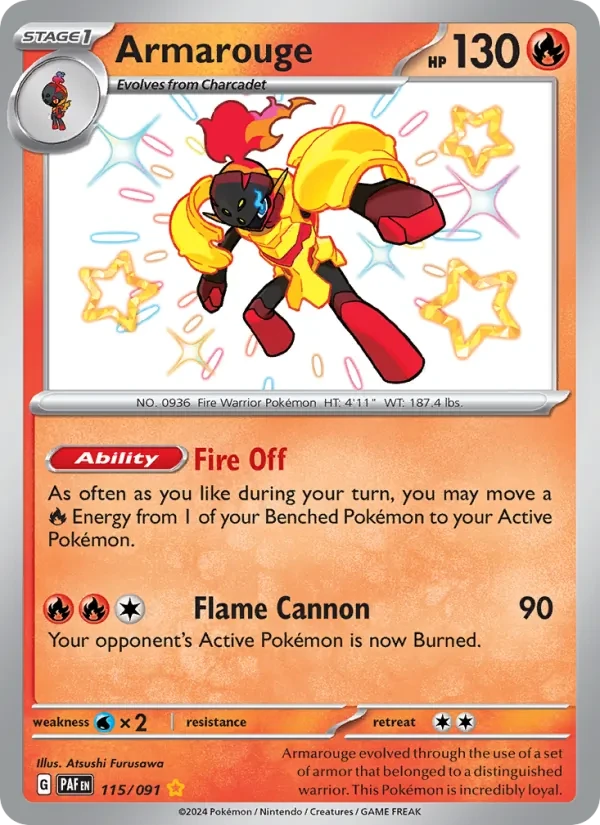 Armarouge 115/91 Paldean Fates Pokémon Karte