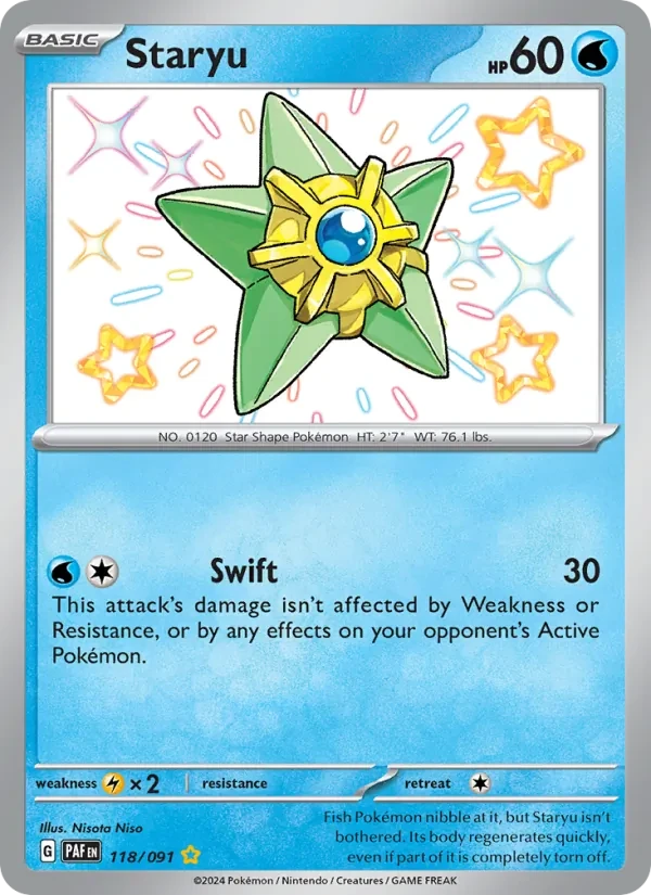 Staryu 118/91 Paldean Fates Pokémon card