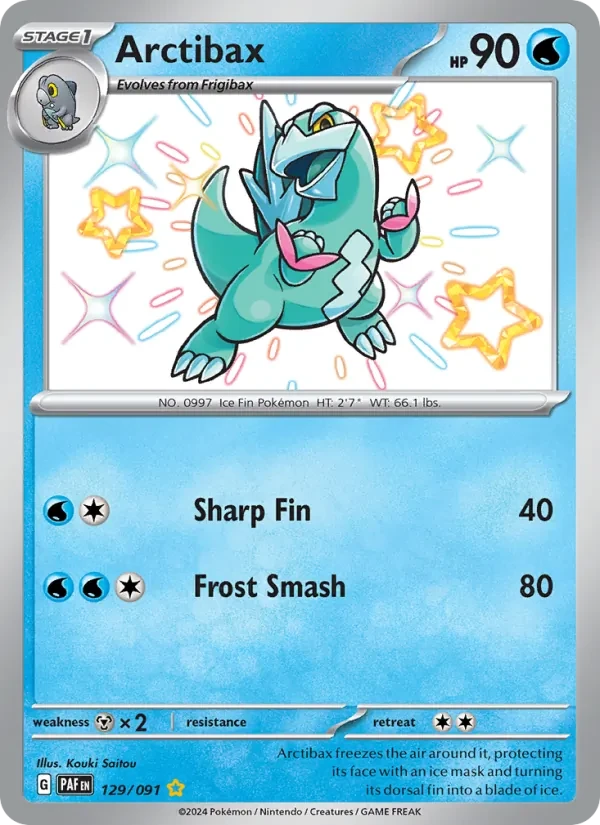 Arctibax 129/91 Paldean Fates Pokémon card