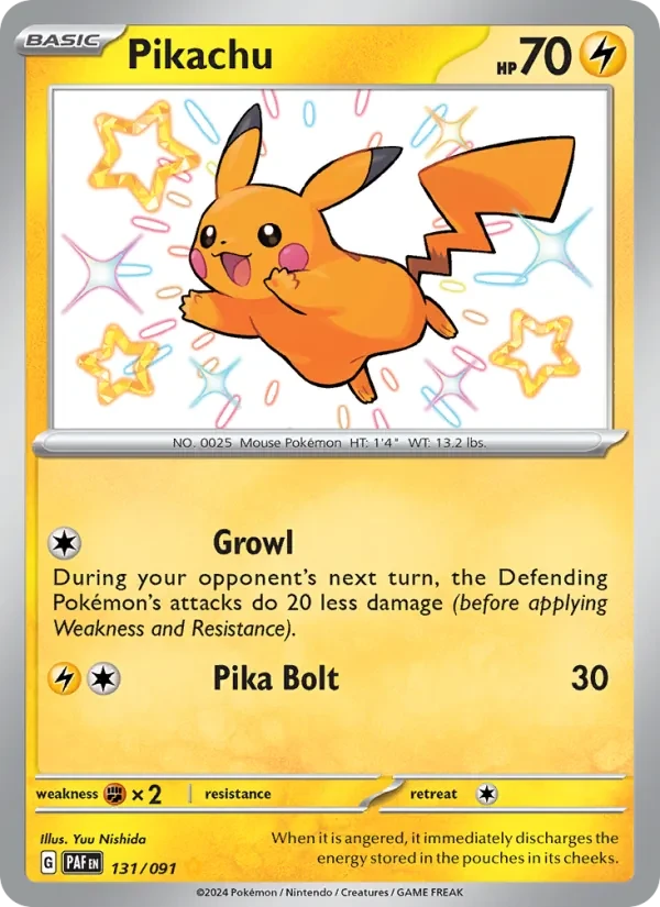 Pikachu 131/91 Paldean Fates Pokémon card