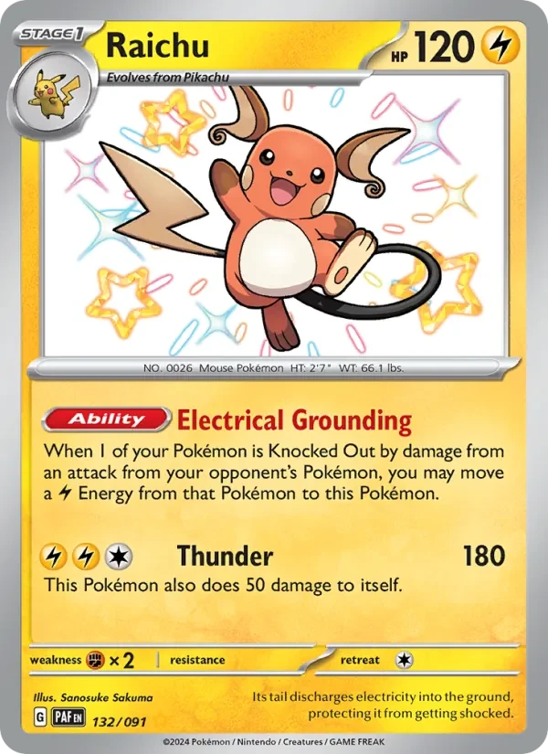 Raichu 132/91 Paldean Fates Pokémon card