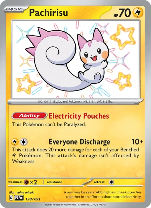 Pachirisu 138/91 Paldean Fates Pokémon card