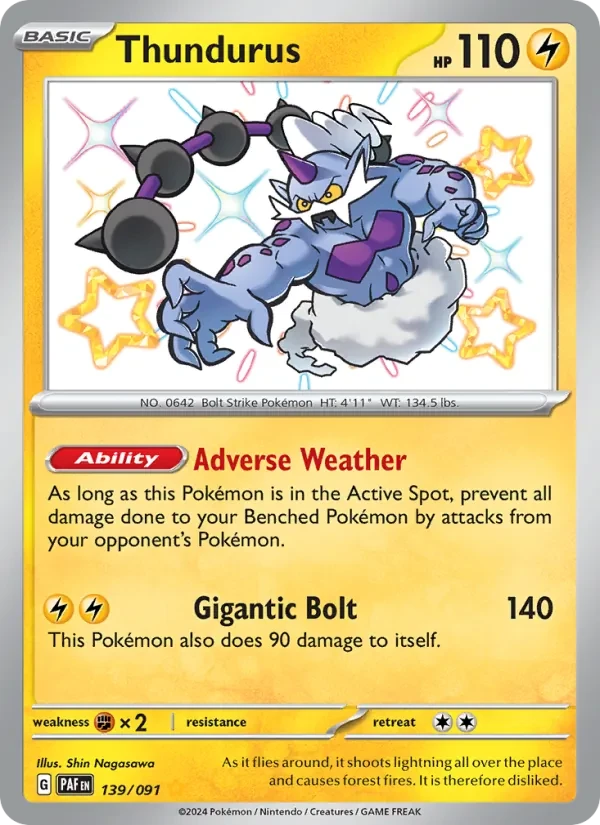 Thundurus 139/91 Paldean Fates Pokémon card