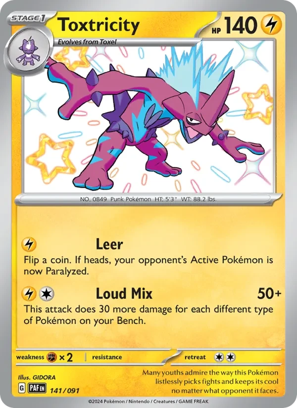 Toxtricity 141/91 Paldean Fates Pokémon card